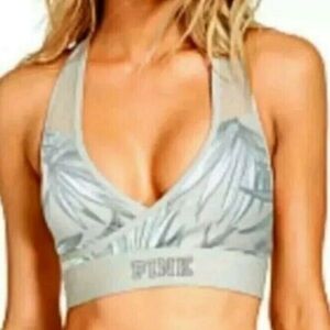 Victoria’s Secret Ultimate Gray Tropical Floral Sports Bra Size Large